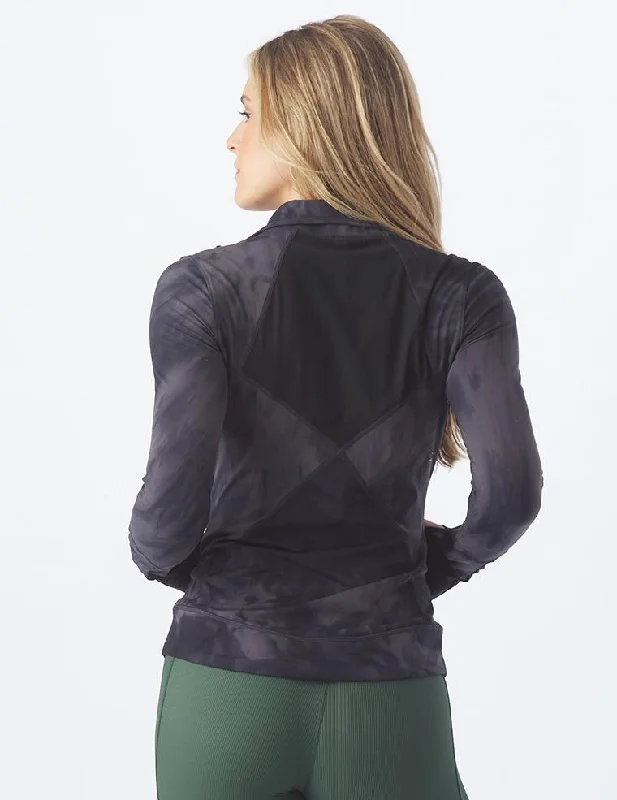 Rider Jacket II: Black Tie-Dye Fleece Jacket Down Jacket Parka