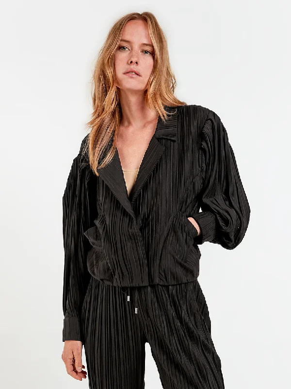 SAMMIE JACKET A-Line Jacket Boat Neck Shawl Collar