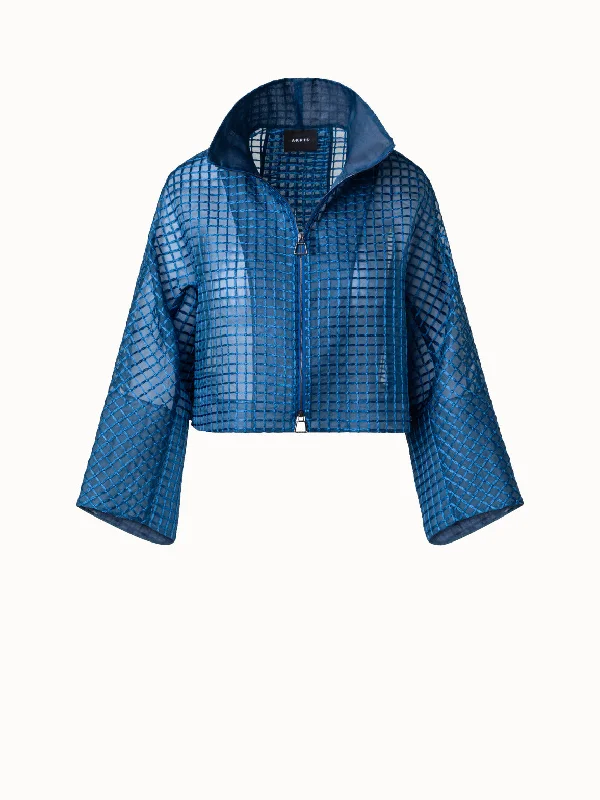 Short Sheer Silk Jacket with Window Plaid Embroidery Wool Jacket Cashmere Jacket Tweed Jacket Short Sheer Silk Jacket with Window Plaid Embroidery Wool Jacket Cashmere Jacket Tweed Jacket