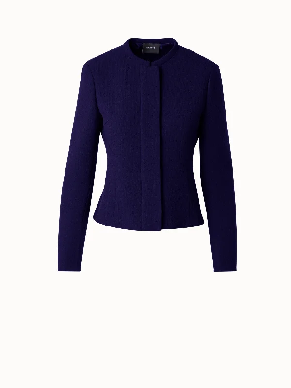Short Tailored Jacket in Wool Double-Face Corduroy Jacket Velvet Jacket Brocade Jacket