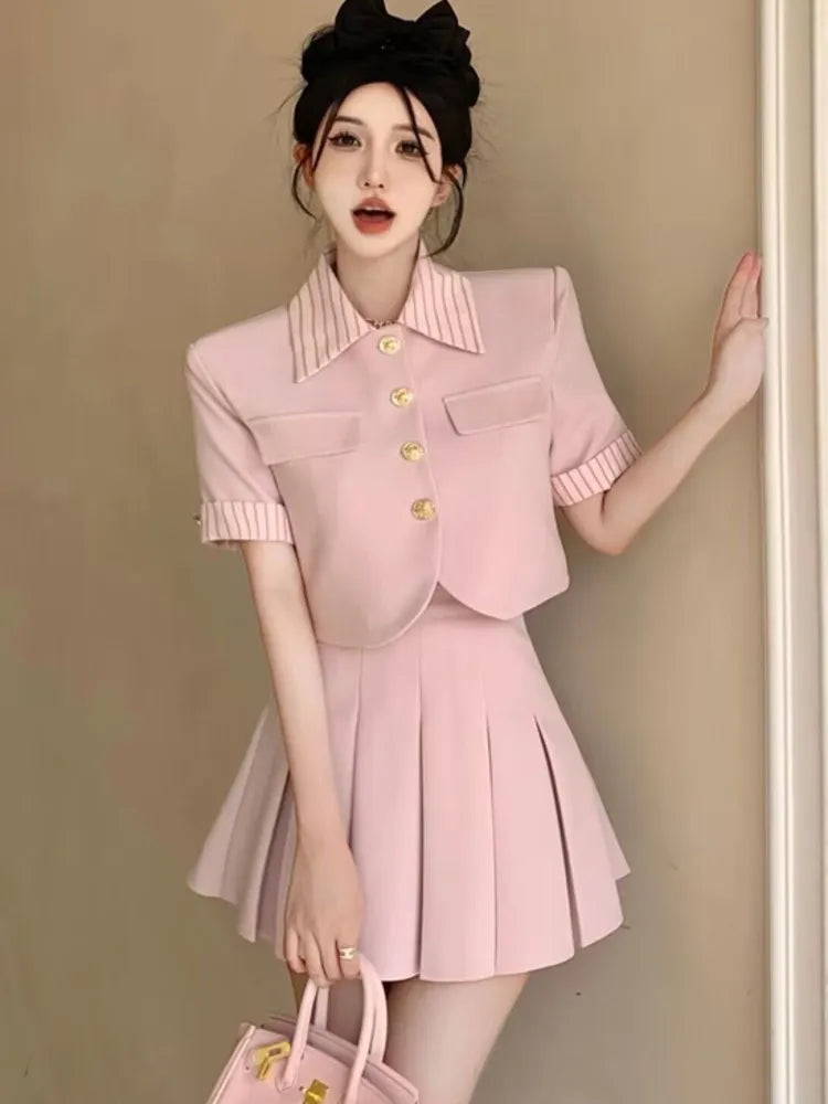 Small Fragrance Suit Women's 2023 Summer New Elegant Fashion OL Two Piece Set Women Jacket Coat + Pleated Skirt 2 Piece Outfits Zippered Jacket Buttoned Jacket Snapped Jacket Small Fragrance Suit Women's 2023 Summer New Elegant Fashion OL Two Piece Set Women Jacket Coat + Pleated Skirt 2 Piece Outfits Zippered Jacket Buttoned Jacket Snapped Jacket