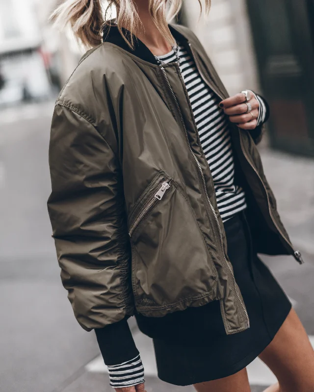 The Green Bomber Jacket Jacket Blazer Coat