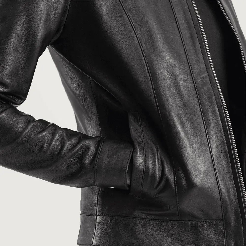 Velo Classic Collar Leather Jacket Satin Fabric Silk Fabric Chiffon Fabric