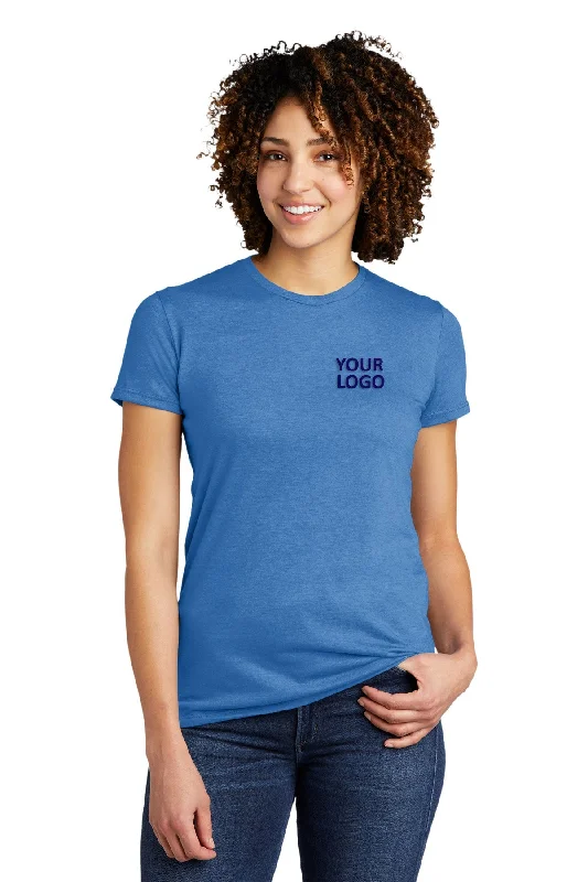 Allmade Women's Tri-Blend Custom Tee, Azure Blue Fashionable Trendy Casual