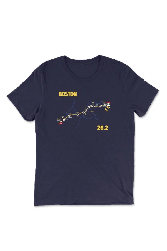 Boston Map T-shirt Zippered Front Buttoned Front Snap Front