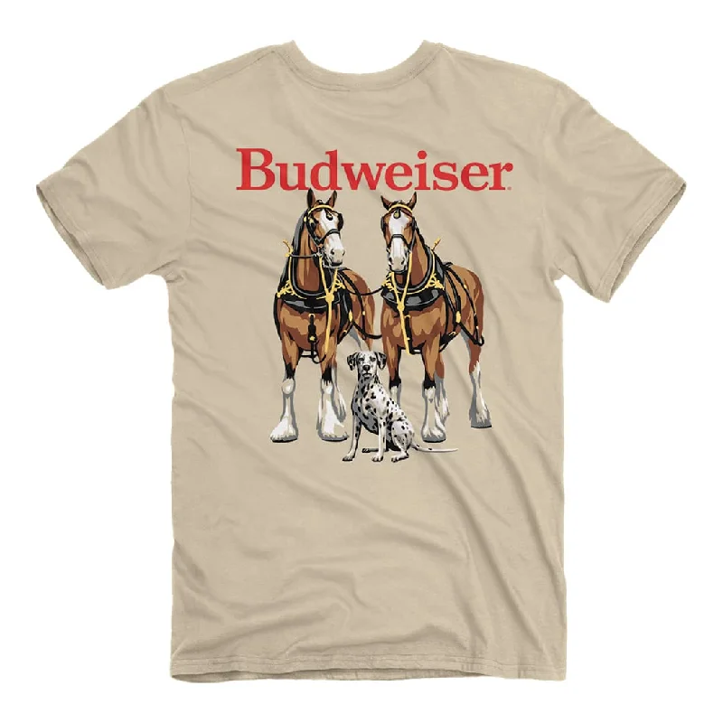 Budweiser - Clydesdales T-Shirt Cotton Fabric Linen Fabric Terry Fabric