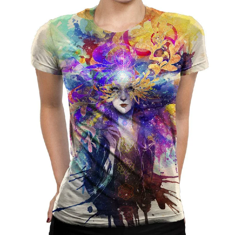 Divine In You Womens T-Shirt Asymmetrical Pockets Print