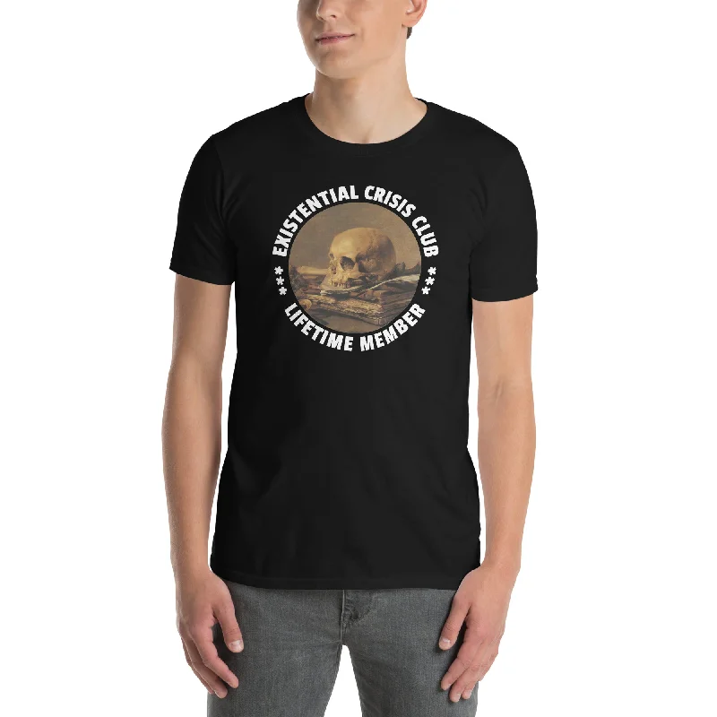 Existential Crisis Club - Lifetime Member - Premium T-Shirt Denim Fabric Leather Fabric Suede Fabric