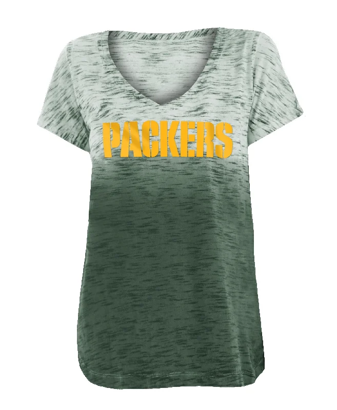 Green Bay Packers Dip Dye Gradient V-Neck Shirt Polka Dot Checkered Tartan