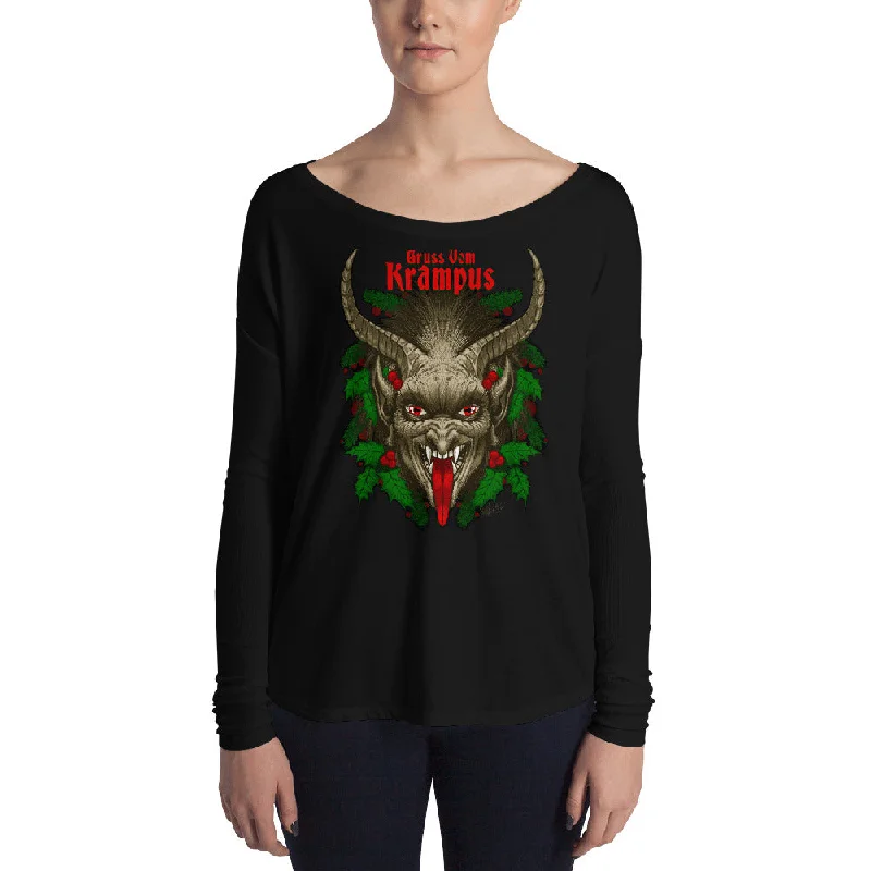 Krampus 2020 Ladies' Long Sleeve Tee Zippered Front Buttoned Front Snap Front