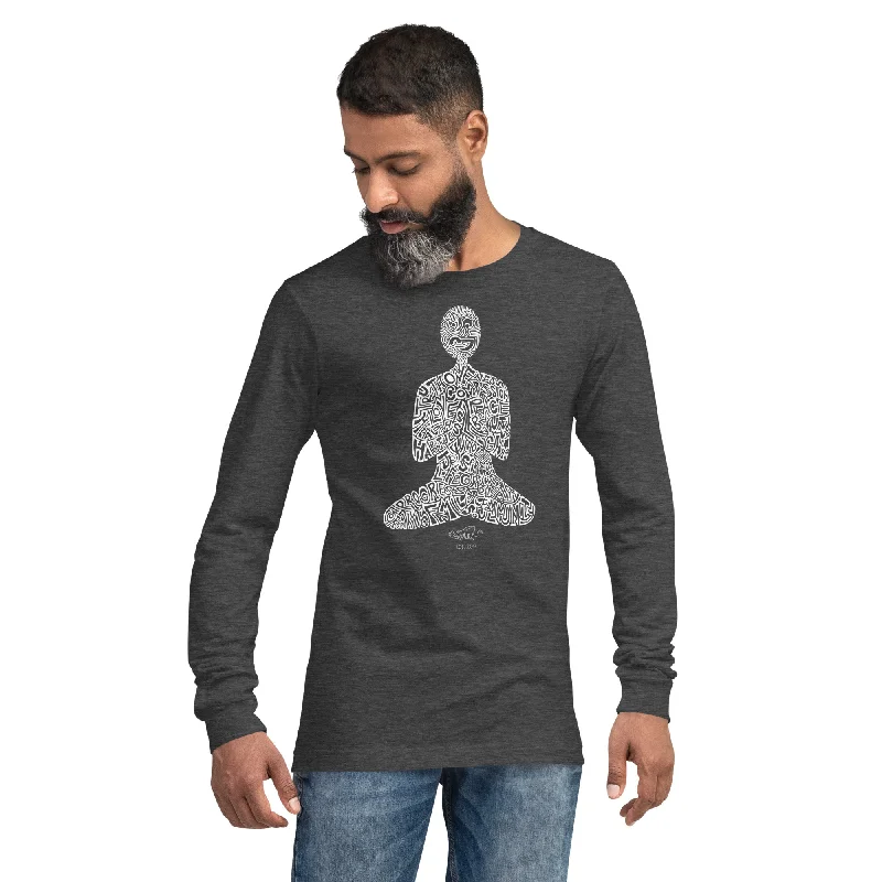 Meditation T Unisex Long Sleeve Tee Chenille Blend Fleece Blend Nylon Blend