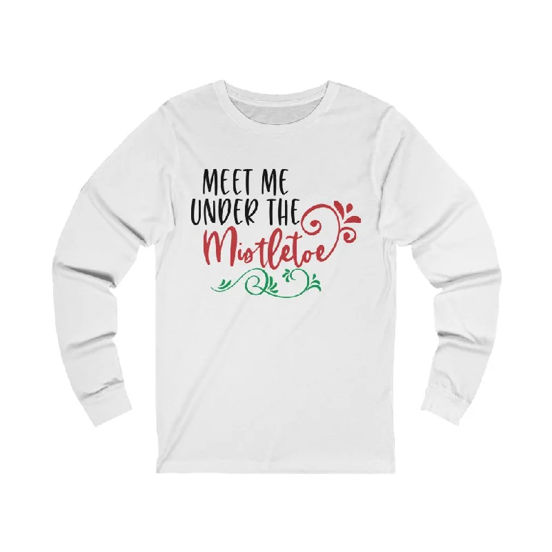 Mistletoe Unisex Jersey Long Sleeve Tee Zippered Front Buttoned Front Snap Front