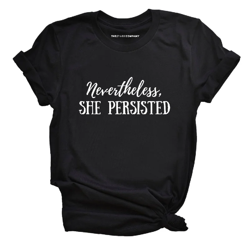 Nevertheless She Persisted Feminist T-Shirt Houndstooth Herringbone Solid