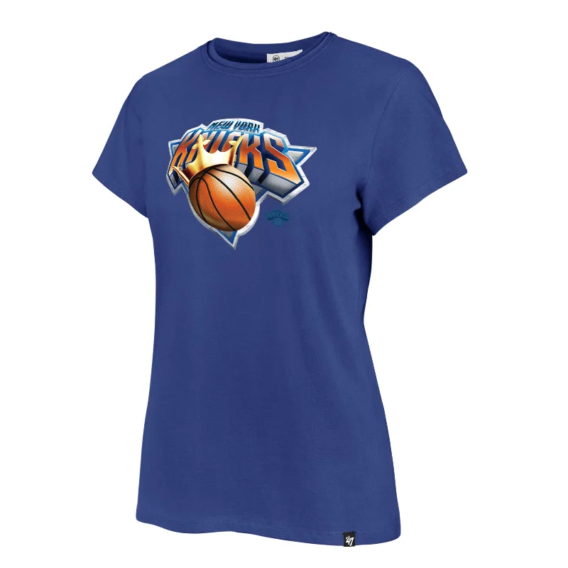 New York Knicks Crown '47 Women's Frankie T-Shirt Thin T-Shirt Open Front Quick Dry