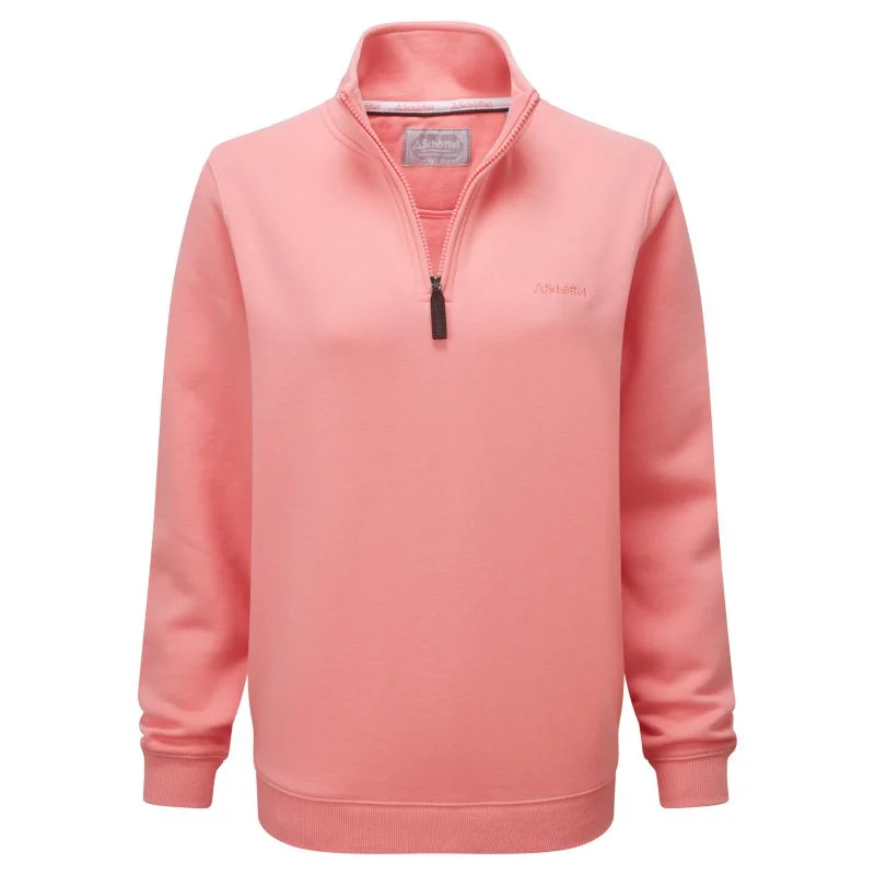 Schoffel Sennen Cove Ladies 1/4 Zip Sweatshirt - Flamingo Mesh Canvas Denim