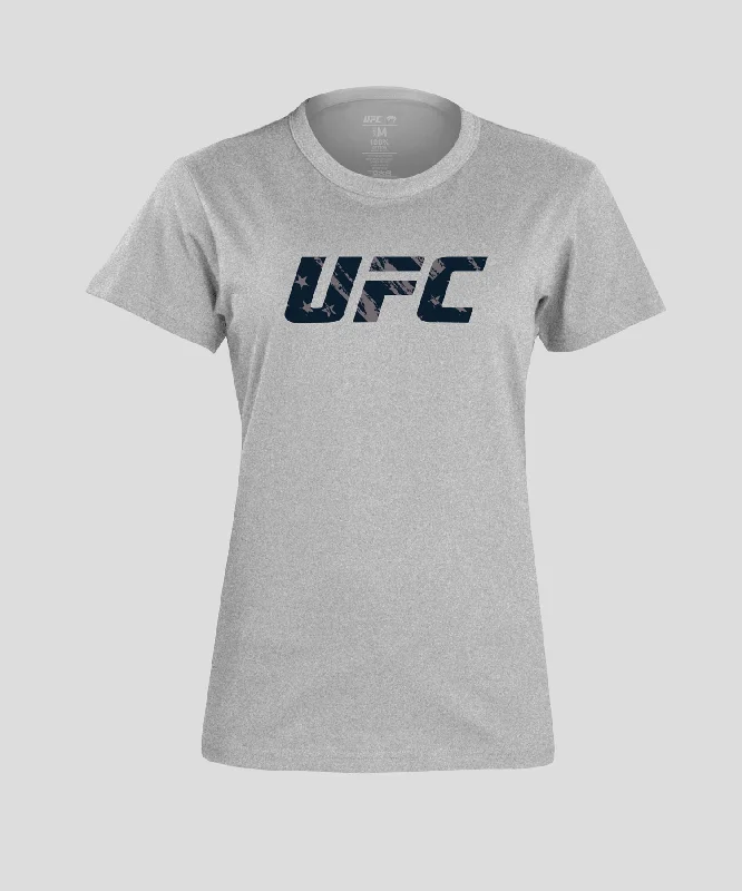 UFC Unrivaled by Venum Justin Gaethje Women’s T-Shirt - Grey Striped Floral Plaid