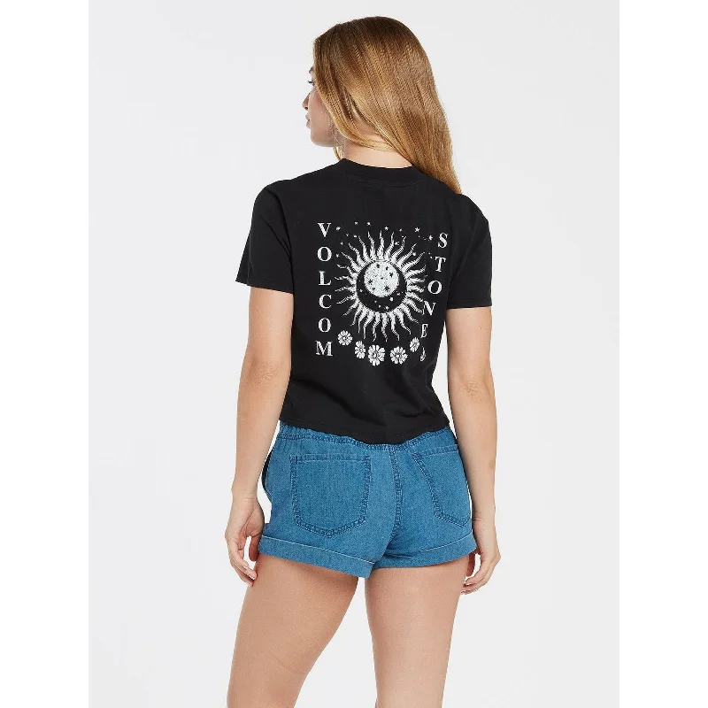 Volcom Pocket Dial Tee Beaded Sequined Faux Fur