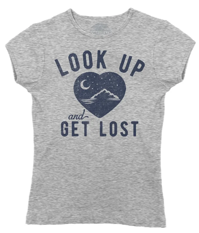 Women's Look Up and Get Lost T-Shirt - Astronomy Shirt Cashmere Blend Cotton Blend Poly Blend