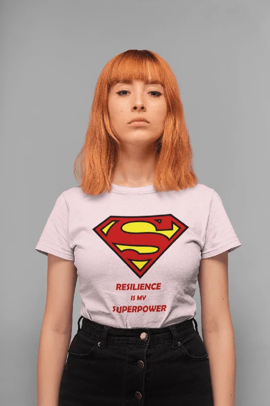 WOMEN'S RESILIENCE IS MY SUPERPOWER ORGANIC COTTON T-SHIRT Oversized T-Shirt Spandex breathable