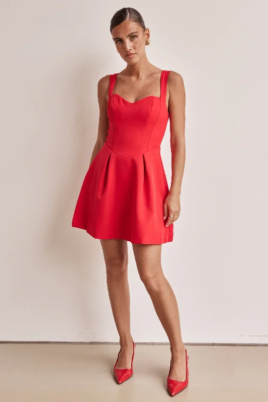 Brodie Mini Dress (Red) Trendy Floral Mini Dress