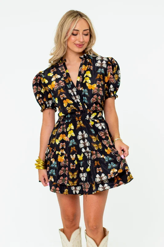 Clementine Elastic Waist Mini Dress - Mariposa Chic Pleated Mini Dress