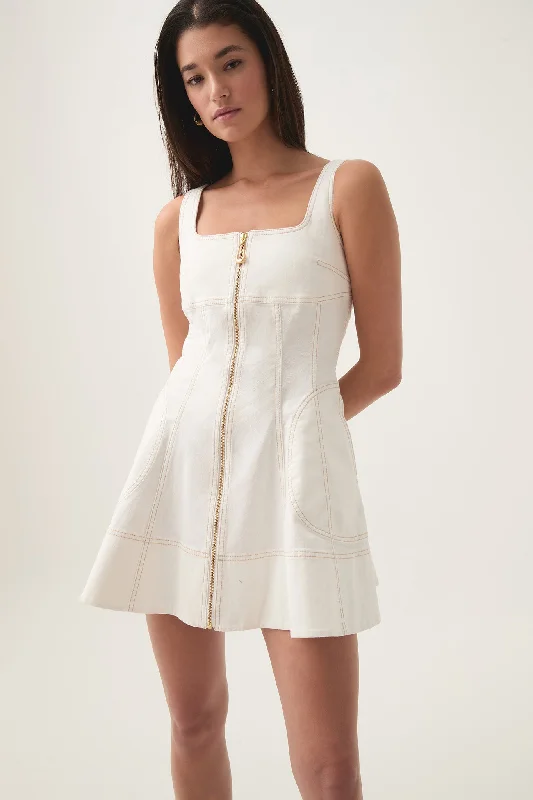 Emilie Denim Mini Dress Trendy Floral Mini Dress
