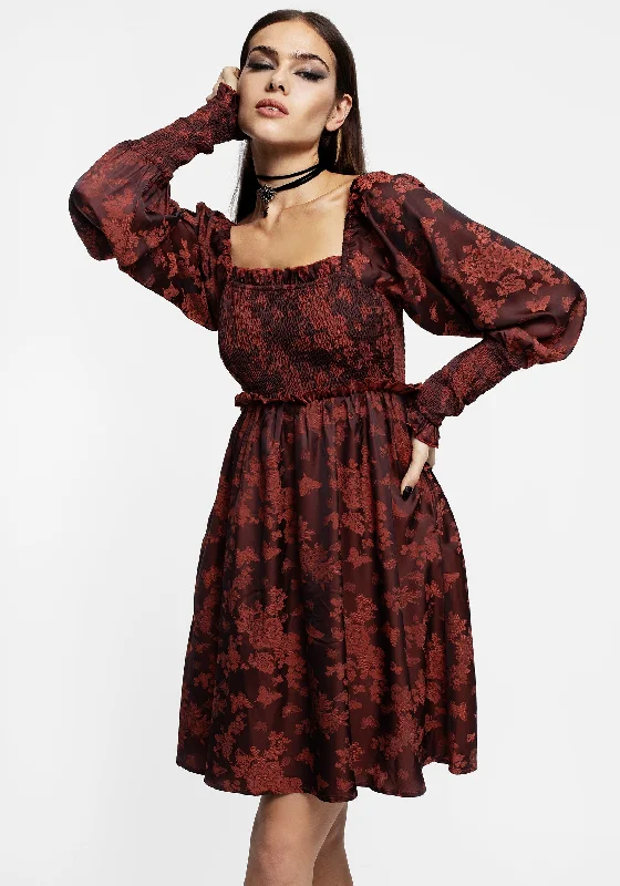 Euthalia Butterfly Jacquard Mini Dress Fashionable Mini Dress with Pockets