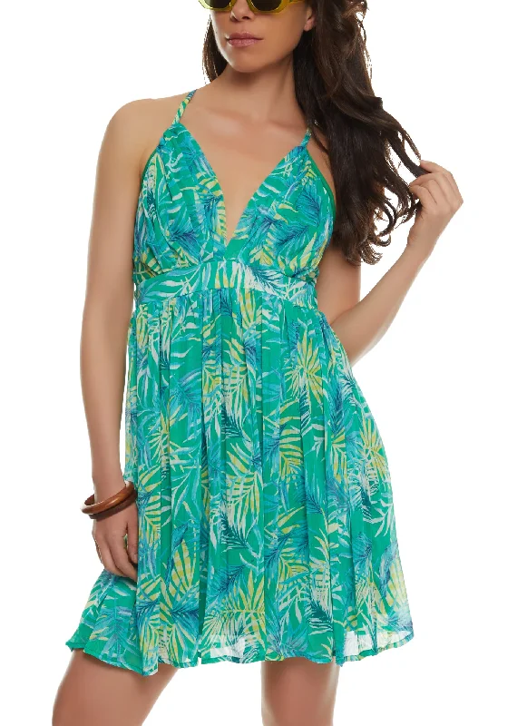 Haute Monde Floral Chiffon Mini Dress Trendy Floral Mini Dress