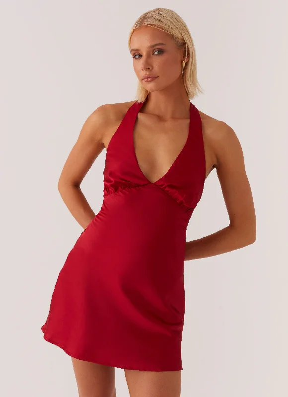 Heavy Hearted Mini Dress - Red Comfortable Wrap Mini Dress