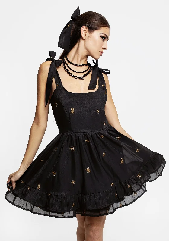 Insectarium Embroidered Organza Tiered Corset Mini Dress Stylish Spaghetti Strap Mini Dress Insectarium Embroidered Organza Tiered Corset Mini Dress Stylish Spaghetti Strap Mini Dress