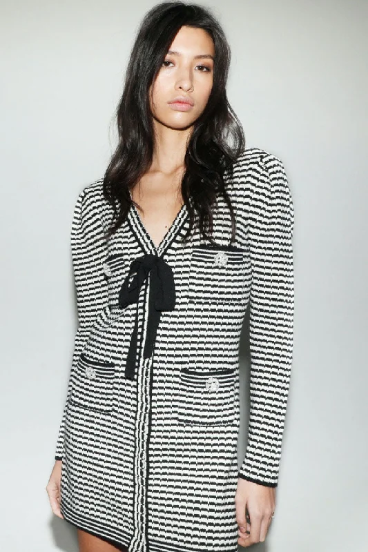 Luxury Long Sleeve Bow V Neck Winter Sweater Mini Dress - Stripe Classic Floral Print Mini Dress Luxury Long Sleeve Bow V Neck Winter Sweater Mini Dress - Stripe Classic Floral Print Mini Dress