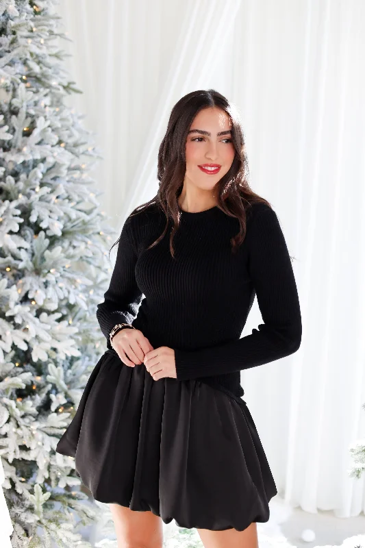 Minna Sweater Bubble Mini Dress Stylish Sweetheart Mini Dress