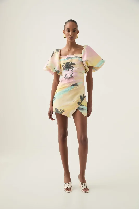 Paradise Wrap Front Mini Dress Classic Floral Mini Dress