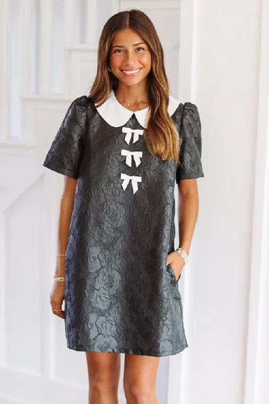 Serena Mini Dress - Black Cozy Long Sleeve Mini Dress