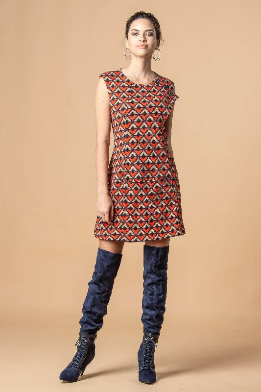 Shift Mini Dress - Metroland Fashionable Polka Dot Mini Dress