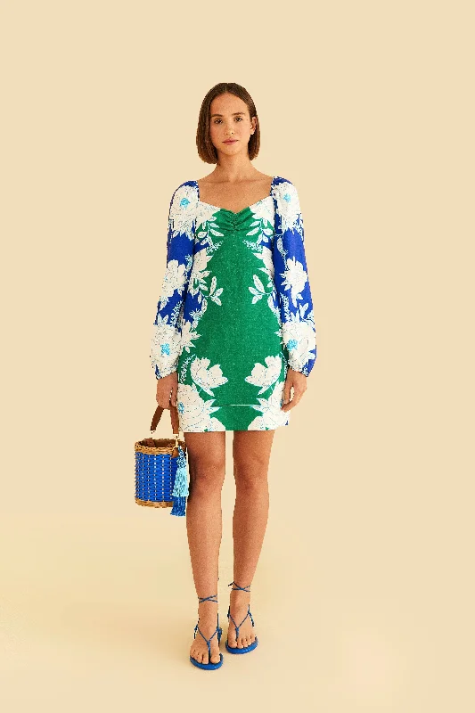 Soft Garden Mini Dress Chic Bohemian Mini Dress