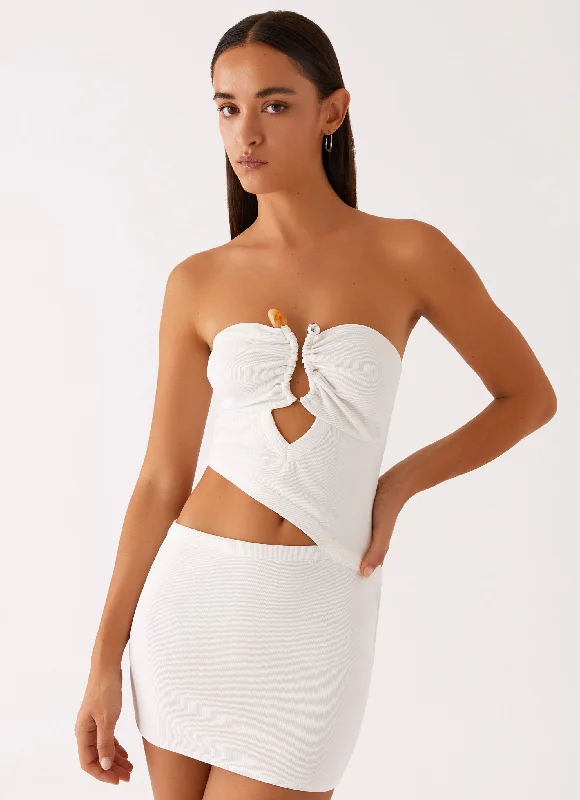 Wild Roses Mini Dress - White Trendy Mini Dress with Belt