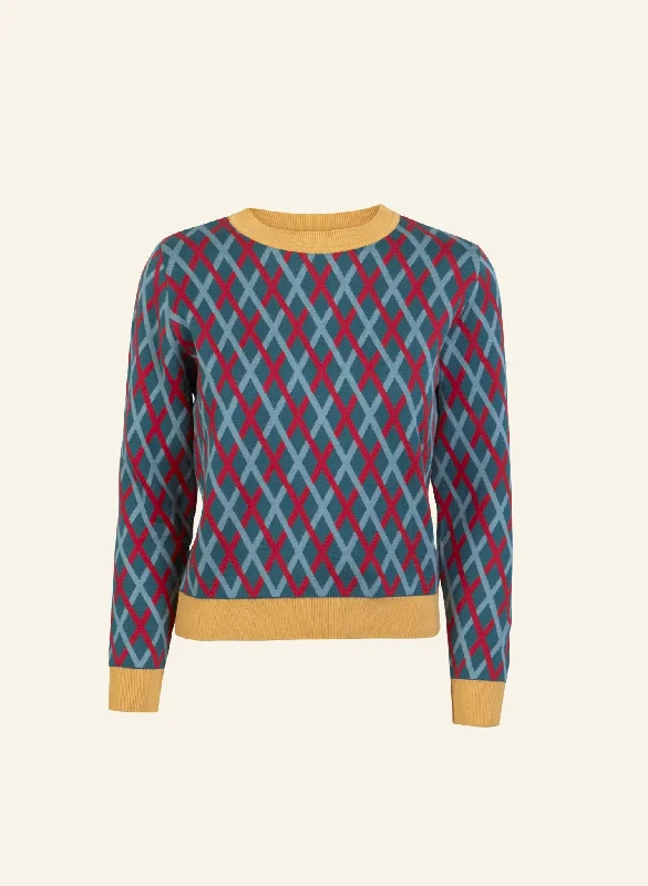 Alba - Lattice Jumper Welt Pockets Slit Pockets Flap Pockets