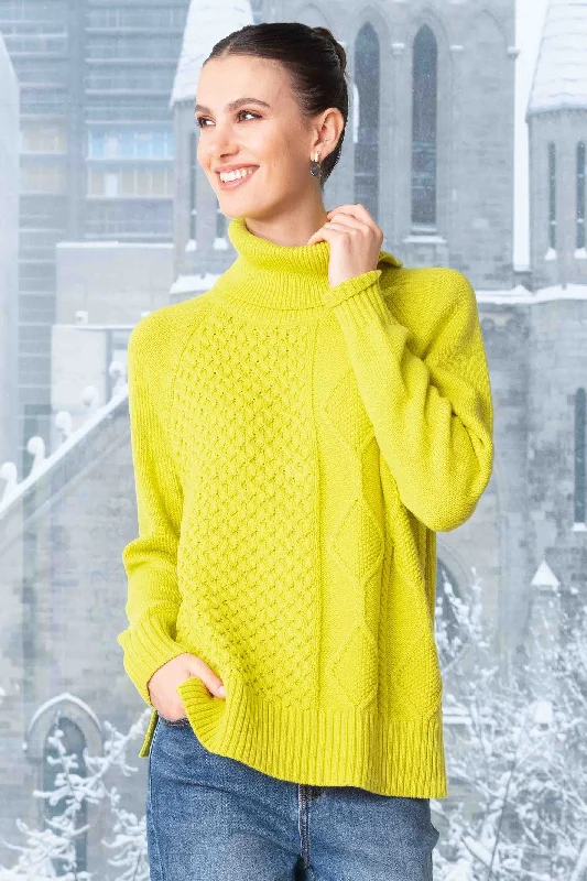 Alison Sheri A44042 Jumper Roll Neck Textured Knit Lime Green Terry Terry Cloth Terry Knit Alison Sheri A44042 Jumper Roll Neck Textured Knit Lime Green Terry Terry Cloth Terry Knit