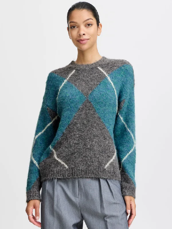B Young ByMiller Jumper Grey Bright Pastel Dark