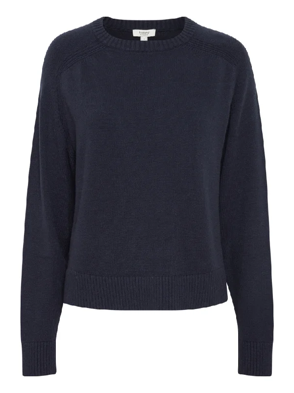 B Young ByMilo Jumper Navy Zippered Front Buttoned Front Snap Front