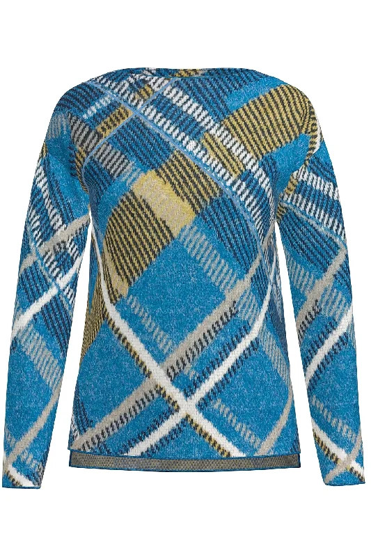 Bianca 48003 Blue Mix Uranus Jumper Graphic Sweater Embroidered Appliqued