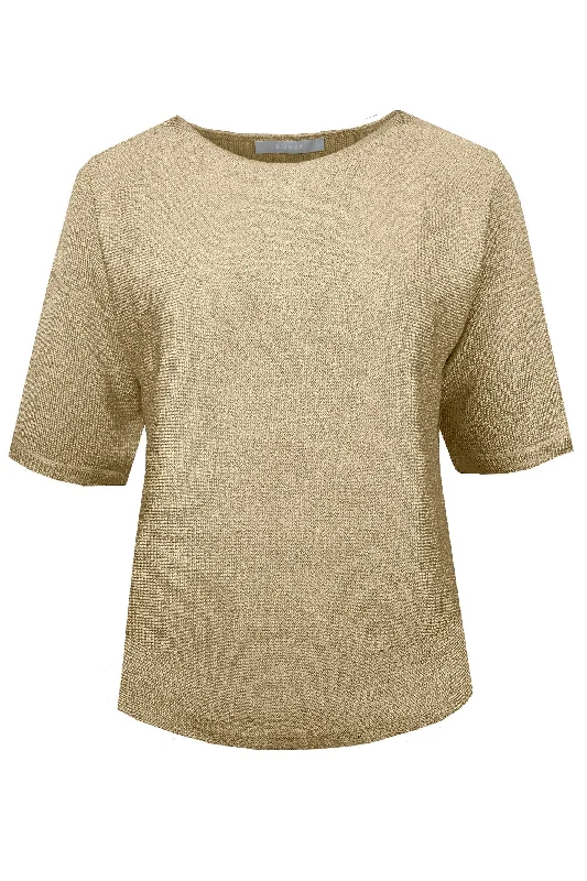 Bianca 48004 Biscuit Gold Olinde Jumper Cable Knit Ribbed Knit Lace Knit
