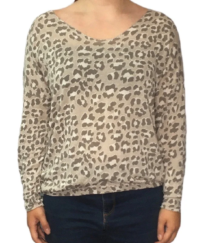 Carla Leopard Print V-Neck Jumper (3 Colours) Tailored Straight A-Line