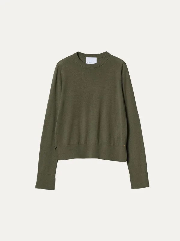 Delicate Love Lisa Jumper Capulet Olive Wool Fabric Cashmere Fabric Tweed Fabric