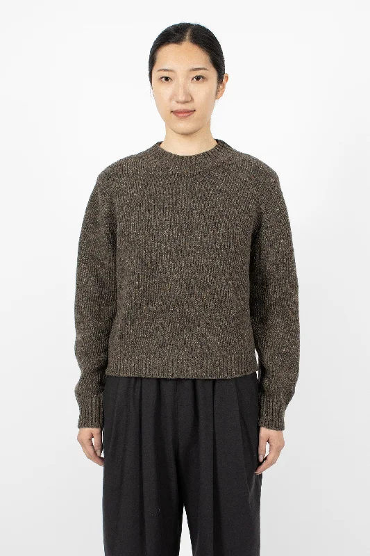 Donegal Crew Neck Jumper Bracken Ribbed Striped Patterned