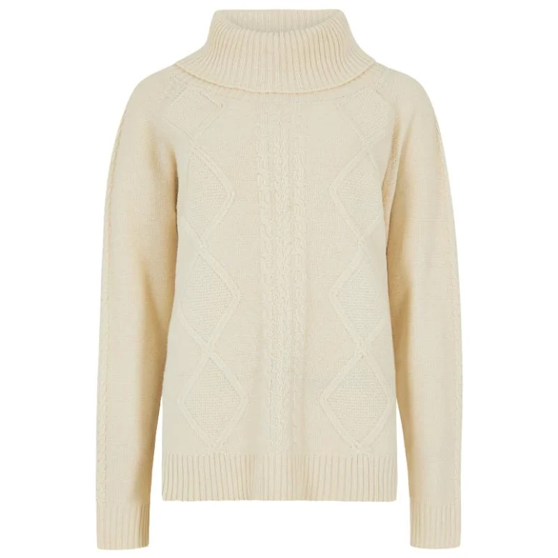 Dubarry Kirkwood Ladies Knit Jumper - Chalk Fleece Fabric Down Fabric Feather Fabric