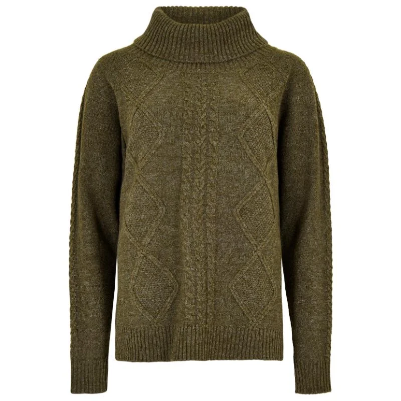 Dubarry Kirkwood Ladies Knit Jumper - Dusky Green Elasticated Padded Insulated