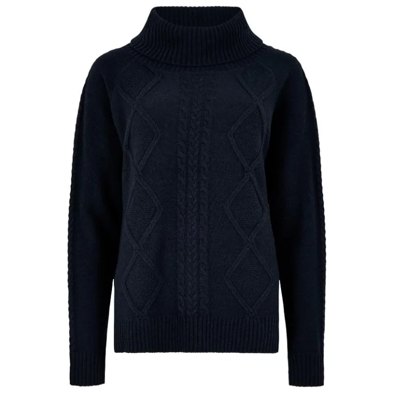 Dubarry Kirkwood Ladies Knit Jumper - Navy Zippered Buttoned Snapped