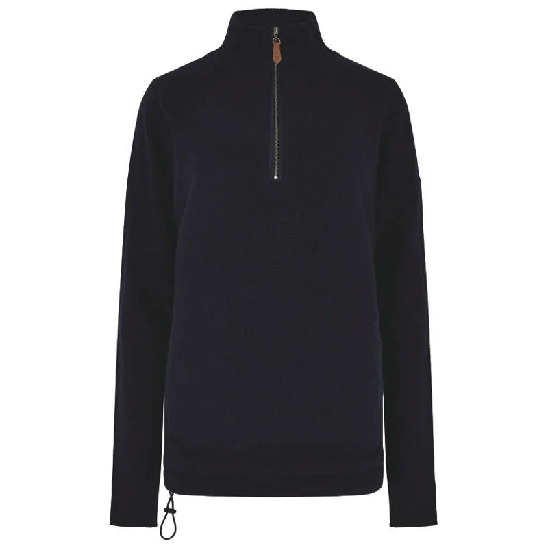 Dubarry Morrisey Windproof Ladies Zip Neck Jumper - Navy Rayon Fabric Velvet Fabric Corduroy Fabric
